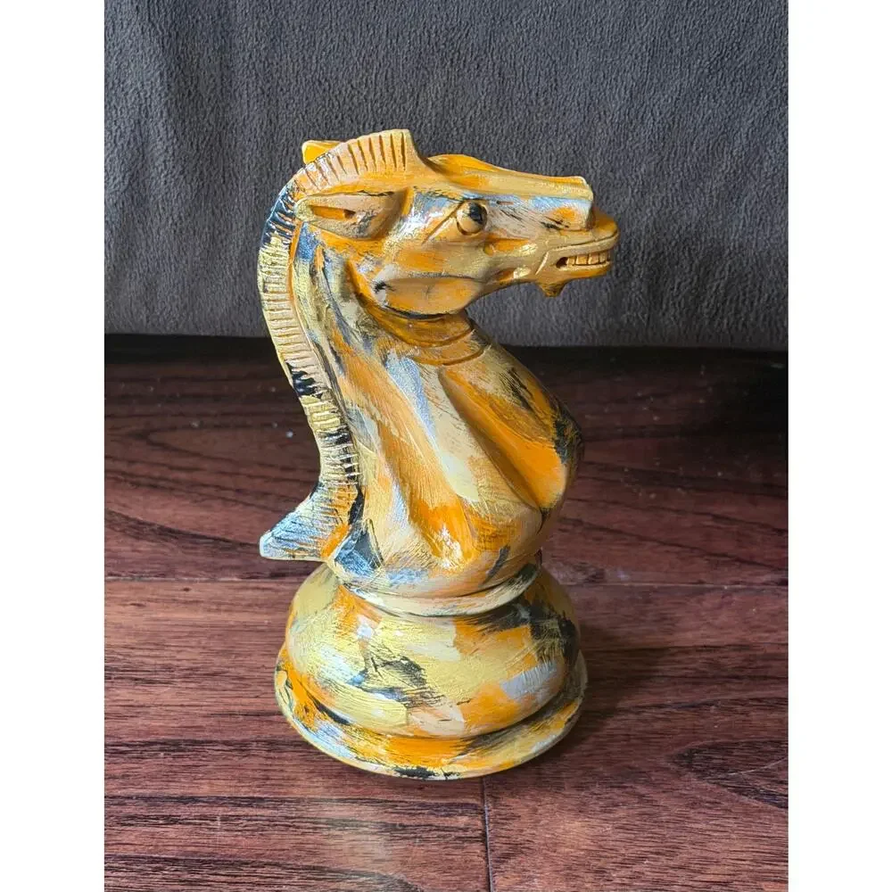 $1795 Purling London x Olivia Pilling Gold Knight Chess Art 15cm + Mini Rare Set